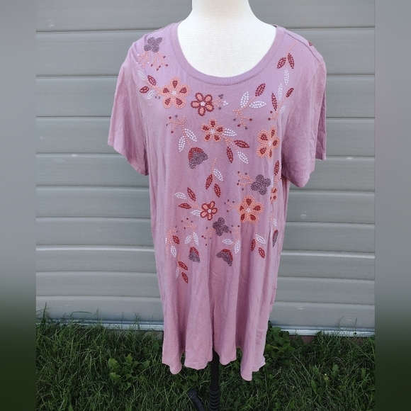 LOGO by Lori Goldstein Tops - LOGO by Lori Goldstein Women Tunic Size 2x Embroidered Pockets Boho Relaxed